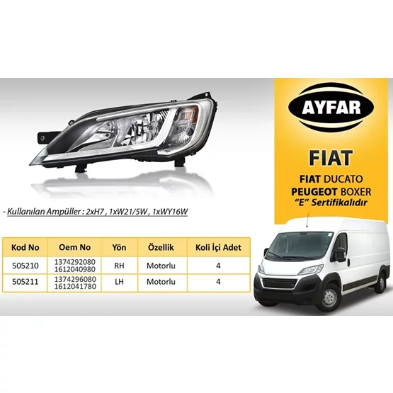 Citroen JUMPER 1374296080 Far Komple AYFAR
