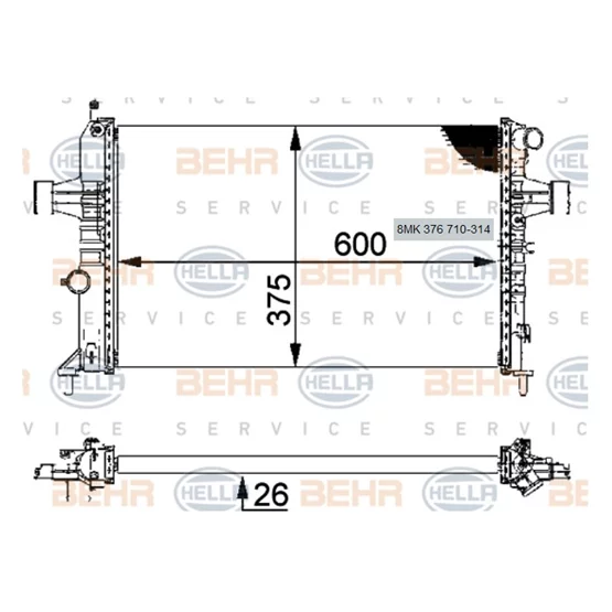 Opel ASTRA 1300189 Radyat r Komple BEHR