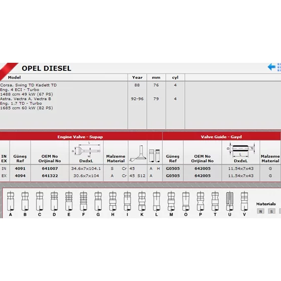Isuzu GEMINI 8943268430 Sibop Takımı GÜNEŞ