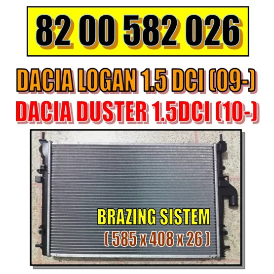 Dacia DUSTER 8200582026 Radyat r Komple J DEUS