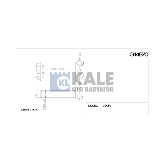 Citroen BERLINGO 0384N9 9800291280 Turbo Radyatörü KALE