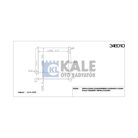 Dacia LOGAN 8200735038 Radyat r Komple KALE