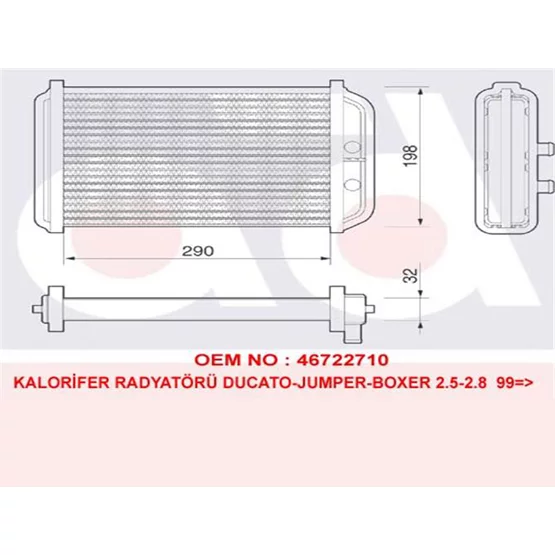 Citroen JUMPER 6448H8 46722710 Kalorifer Radyatörü KALE