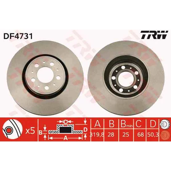 Volvo S60 9475266 Disk Fren Aynası TRW