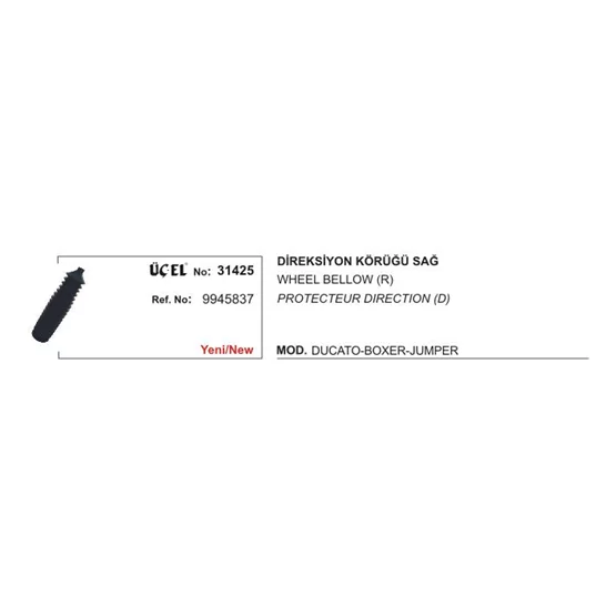 Citroen JUMPER 9945837 Direksiyon Körüğü ÜÇEL