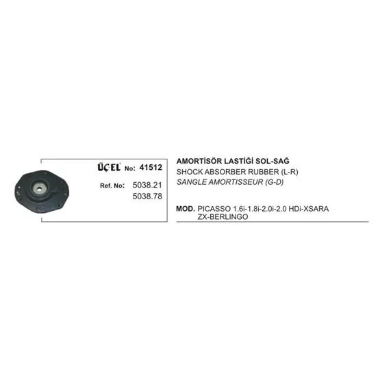 Citroen BERLINGO 503821 503862 Amortisör Takozu ÜÇEL